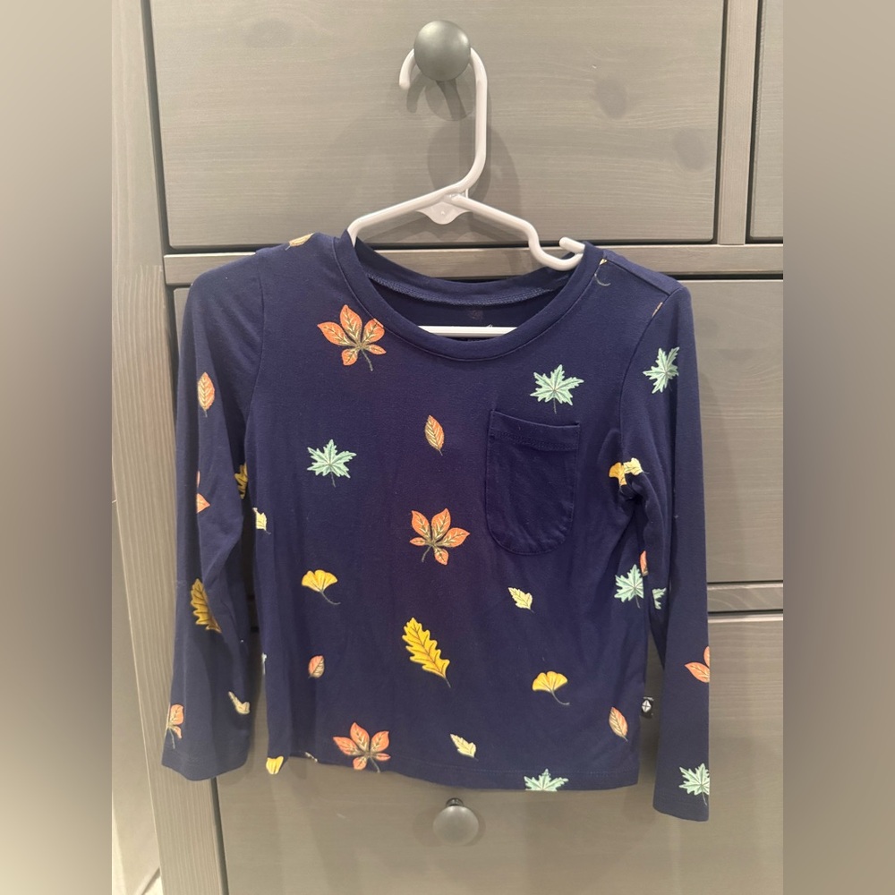 KYTE baby foliage 3T long sleeve pocket T-shirt